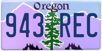OR license plate 943REC