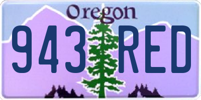 OR license plate 943RED