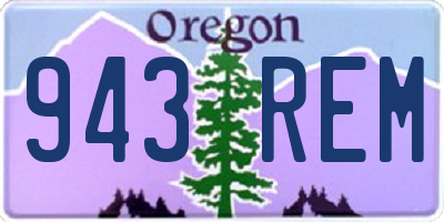 OR license plate 943REM