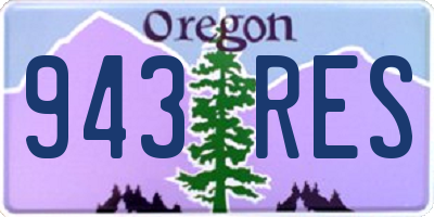OR license plate 943RES