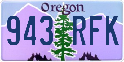 OR license plate 943RFK