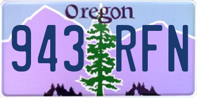 OR license plate 943RFN
