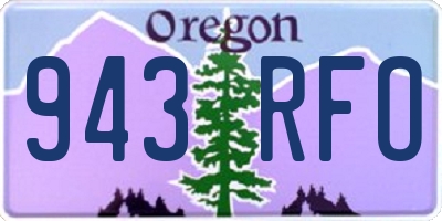 OR license plate 943RFO
