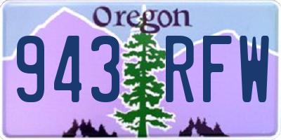 OR license plate 943RFW