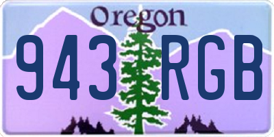OR license plate 943RGB