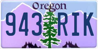 OR license plate 943RIK