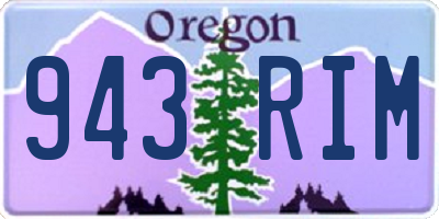 OR license plate 943RIM