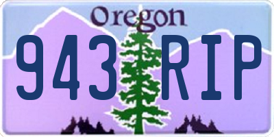 OR license plate 943RIP