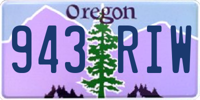 OR license plate 943RIW
