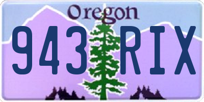 OR license plate 943RIX