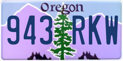 OR license plate 943RKW