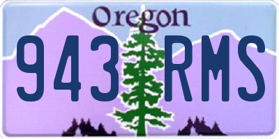 OR license plate 943RMS