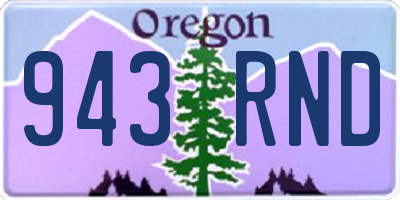 OR license plate 943RND