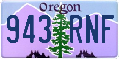 OR license plate 943RNF