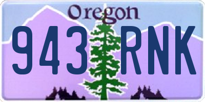 OR license plate 943RNK