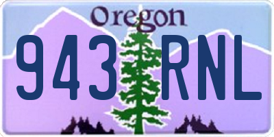 OR license plate 943RNL
