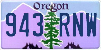 OR license plate 943RNW