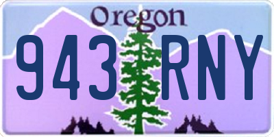 OR license plate 943RNY