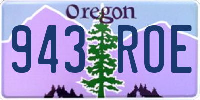 OR license plate 943ROE