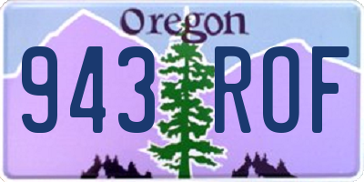 OR license plate 943ROF