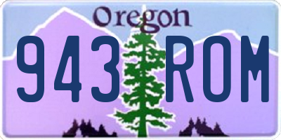 OR license plate 943ROM