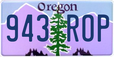OR license plate 943ROP