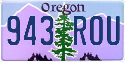 OR license plate 943ROU