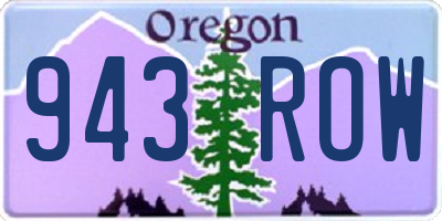 OR license plate 943ROW