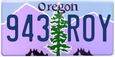 OR license plate 943ROY