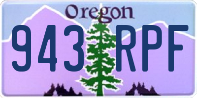 OR license plate 943RPF