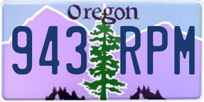 OR license plate 943RPM