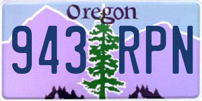 OR license plate 943RPN