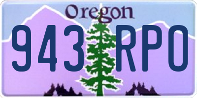 OR license plate 943RPO