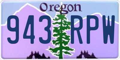 OR license plate 943RPW