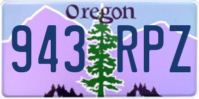 OR license plate 943RPZ