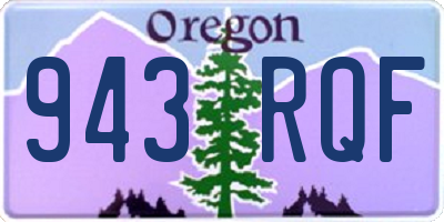 OR license plate 943RQF