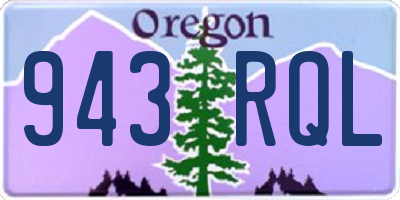 OR license plate 943RQL