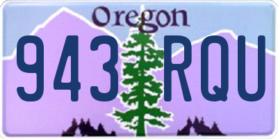 OR license plate 943RQU