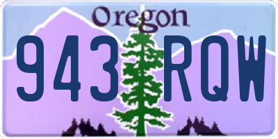 OR license plate 943RQW