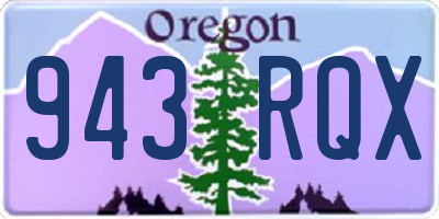 OR license plate 943RQX