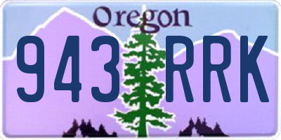 OR license plate 943RRK