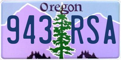 OR license plate 943RSA