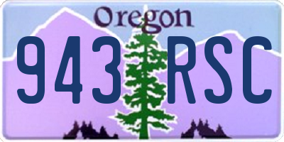 OR license plate 943RSC