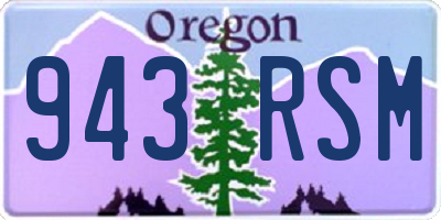 OR license plate 943RSM