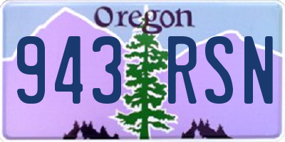 OR license plate 943RSN