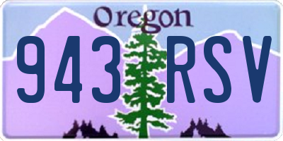 OR license plate 943RSV