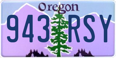OR license plate 943RSY