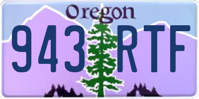 OR license plate 943RTF