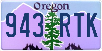 OR license plate 943RTK