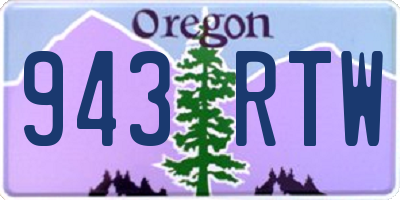 OR license plate 943RTW